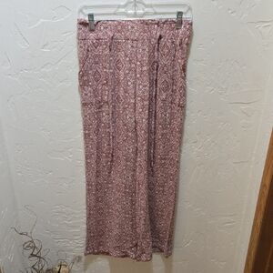 Joe Benbasset Red and White Maxi Wide Leg Pants